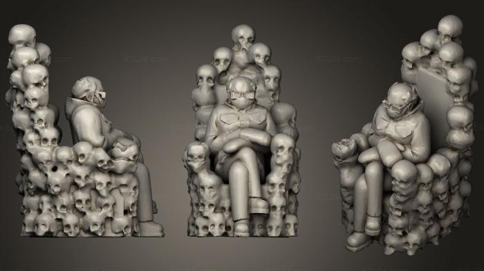 Статуэтки и статуи разные (Трон Черепа Берни, STKR_0965) 3D модель для ЧПУ станка